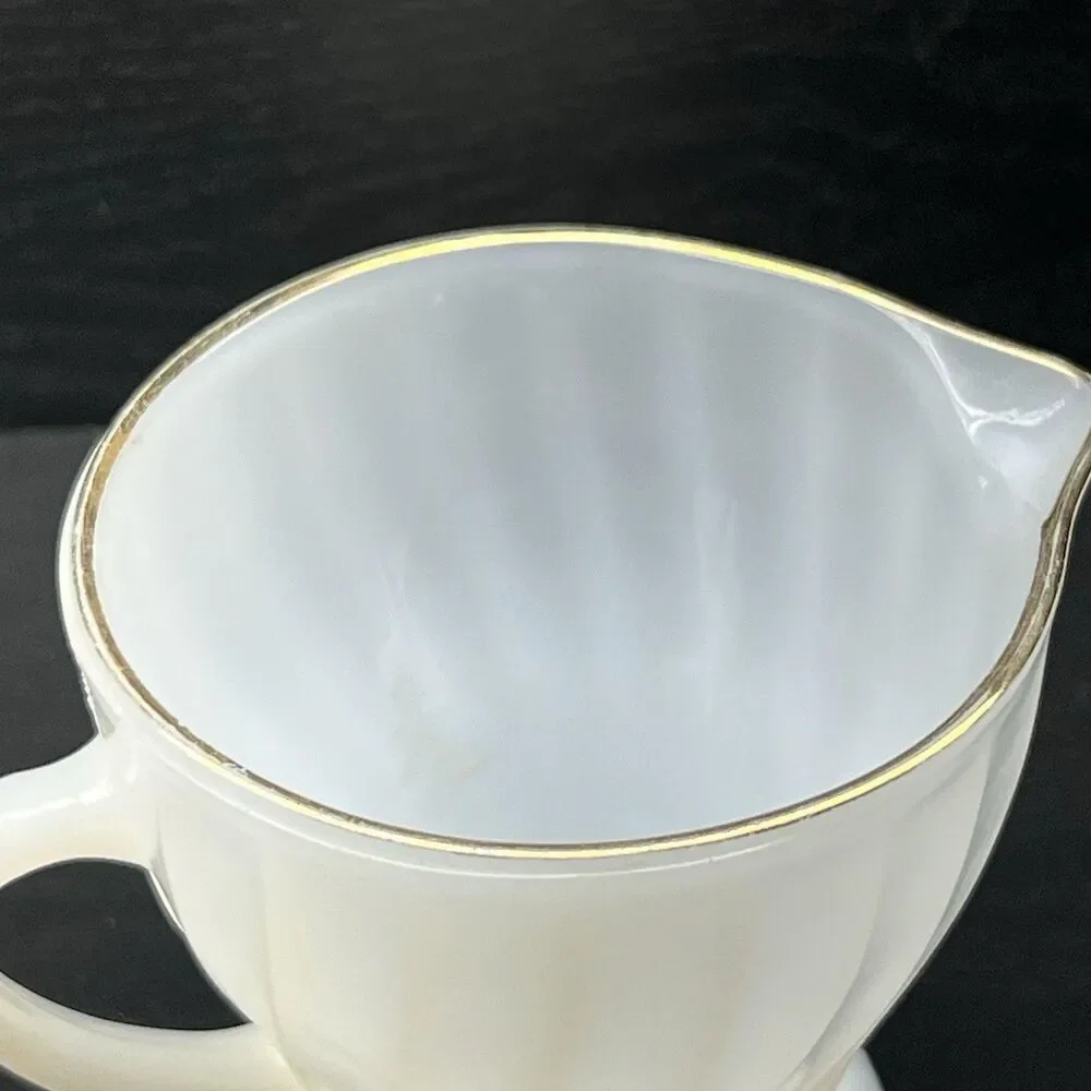 Sugar Bowl & Creamer Set by Anchor Hocking, Vintage ~ MCM 1960s